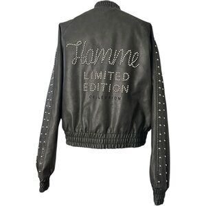 Boohoo Man Homme Limited Edition Bomber Jacket NWT Black Faux Leather XS